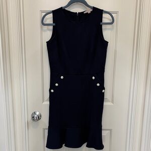 Loft Elegant Navy Sleeveless Dress